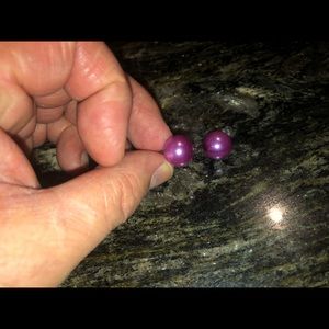 💋CUTE LARGE PINK PEARL STYLE EARRINGS